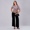Rust Bloom Peplum Top