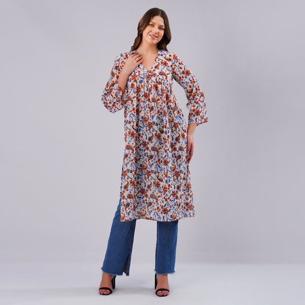 Rust Flora Everyday Kurti