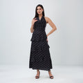 Dotted cowl ruffle Dress