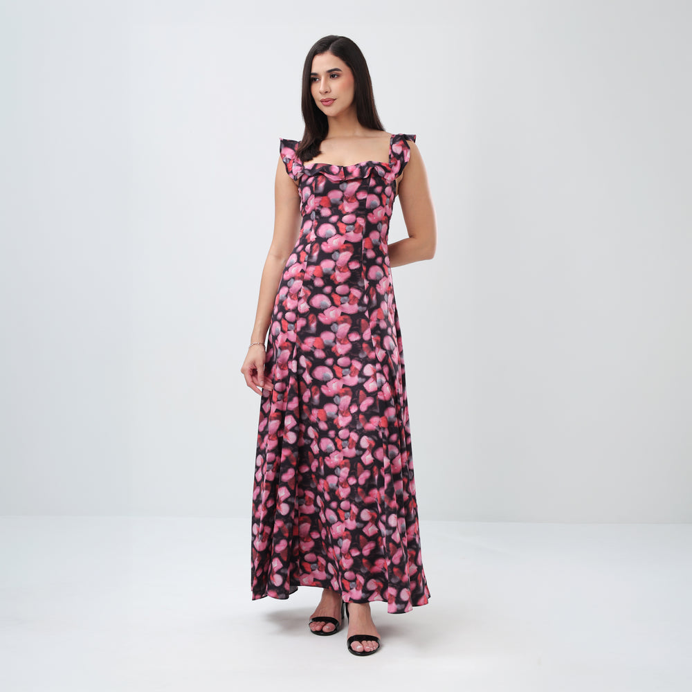 Midnight Petals Maxi Dress