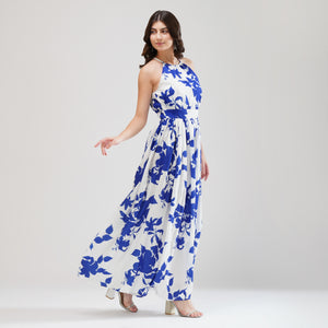 Santorini Bloom Halter Dress