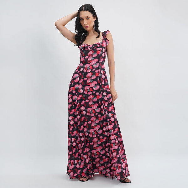 Midnight Petals Maxi Dress