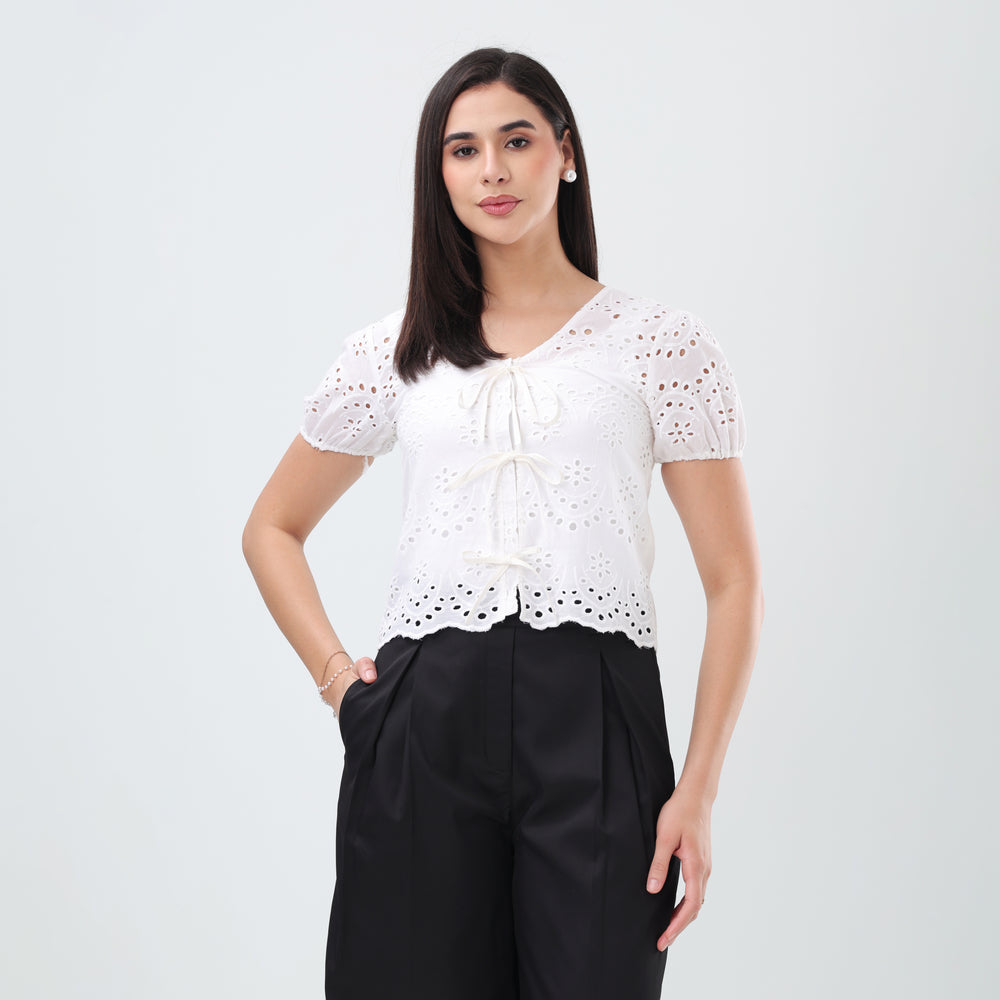 Eyelet Charm Top