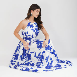 Santorini Bloom Halter Dress