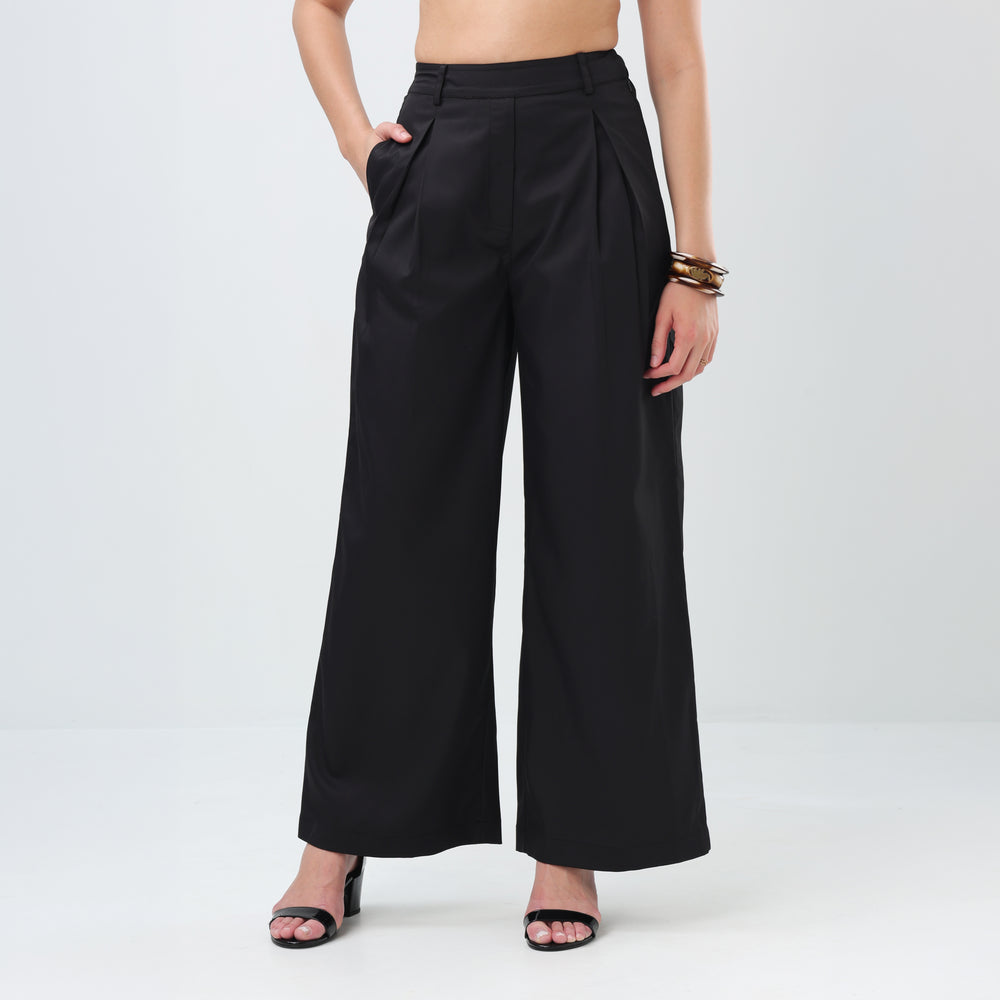 Signature Pleat Trousers (Black)