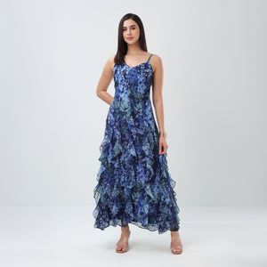 Ocean Bloom Ruffle Dress