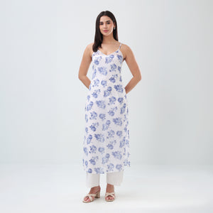 Sapphire Bloom Floral Kurti