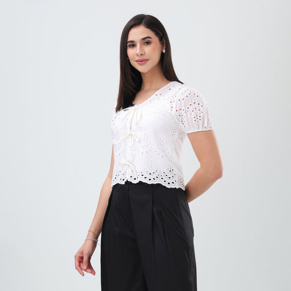 Eyelet Charm Top