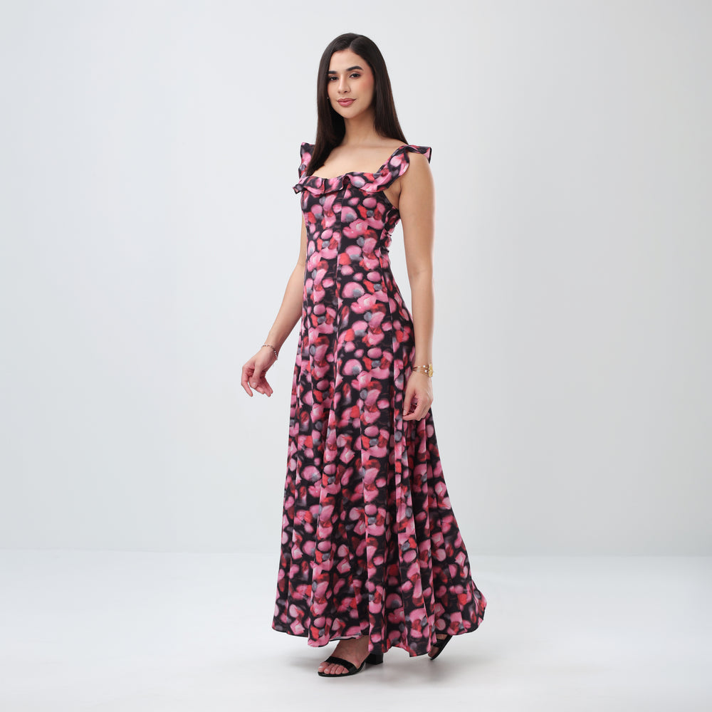 Midnight Petals Maxi Dress