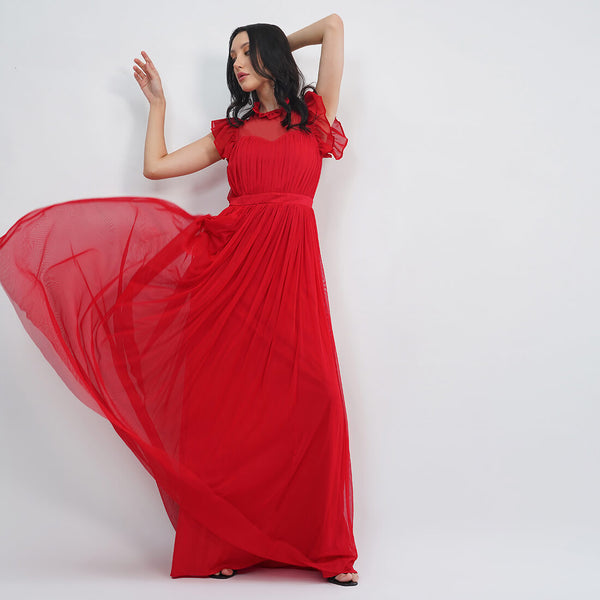 Scarlet Charm Maxi Dress