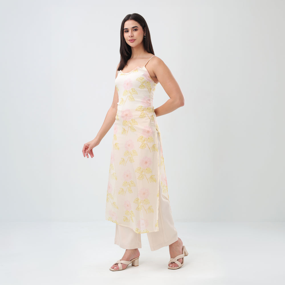 Daisy Veil Floral Kurti