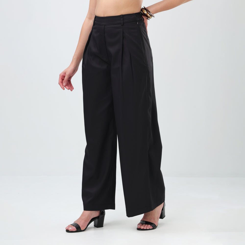 Signature Pleat Trousers (Black)