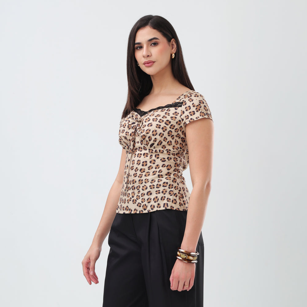 Leopard Lace Top
