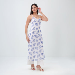 Sapphire Bloom Floral Kurti