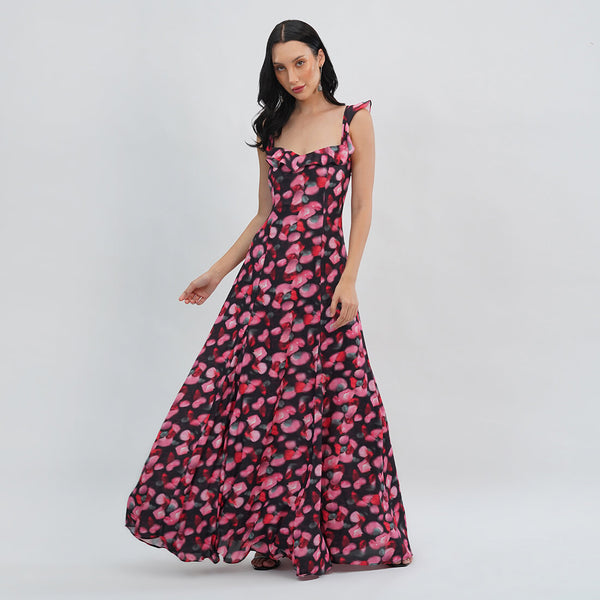 Midnight Petals Maxi Dress