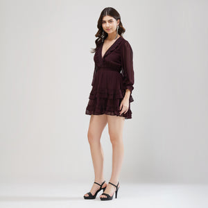 Ruffle Wrap Short Dress
