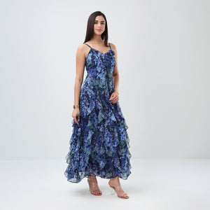 Ocean Bloom Ruffle Dress