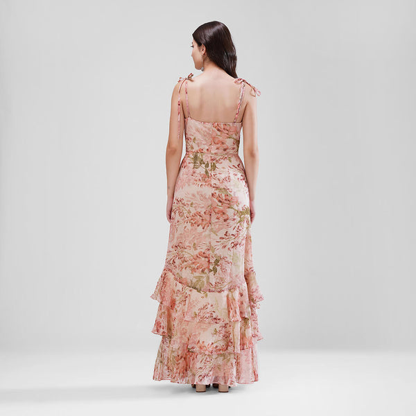 Blossom Layers Maxi Dress (Pastel floral)
