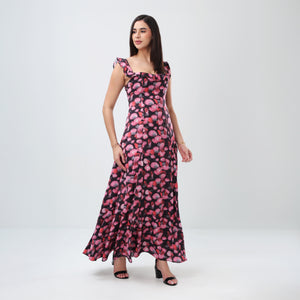 Midnight Petals Maxi Dress