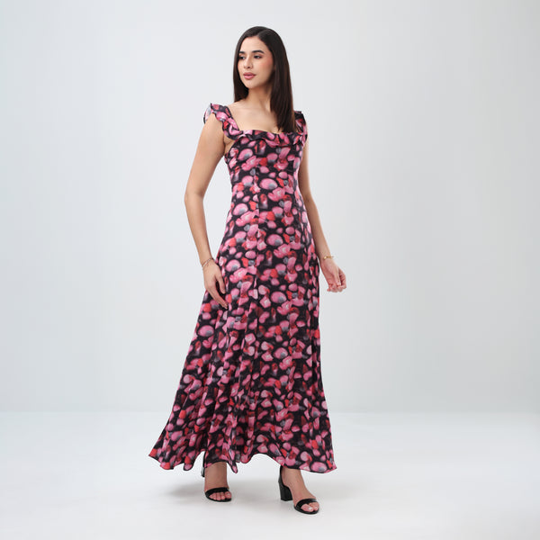 Midnight Petals Maxi Dress