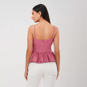 Peplum Strap Top (Blush)
