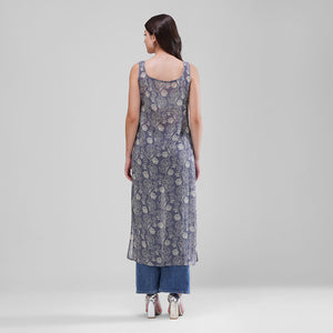 Indigo Bloom Longline Kurti