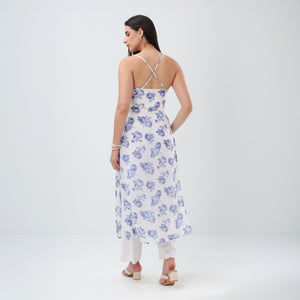 Sapphire Bloom Floral Kurti