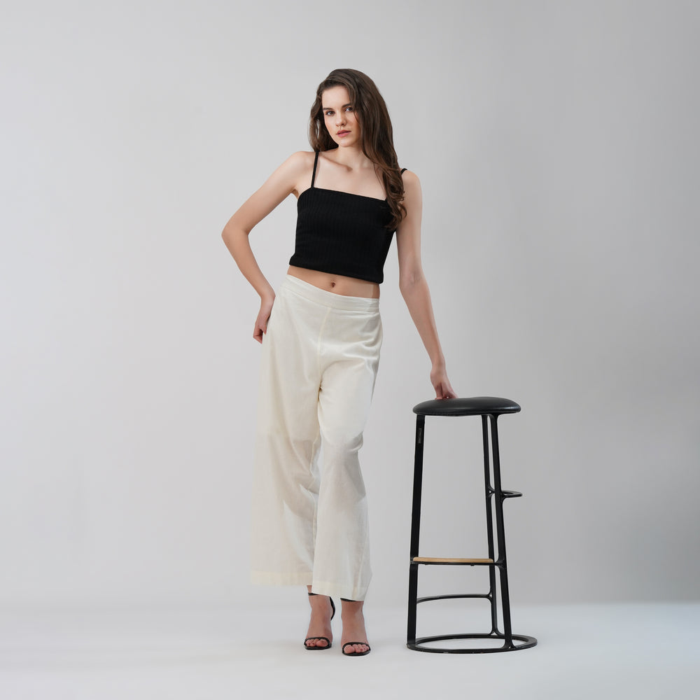 White Wide-Leg Pants