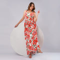 Scarlet Bloom Maxi Dress
