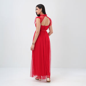 Scarlet Charm Maxi Dress