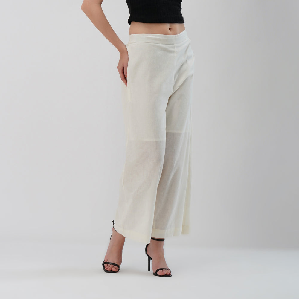 White Wide-Leg Pants