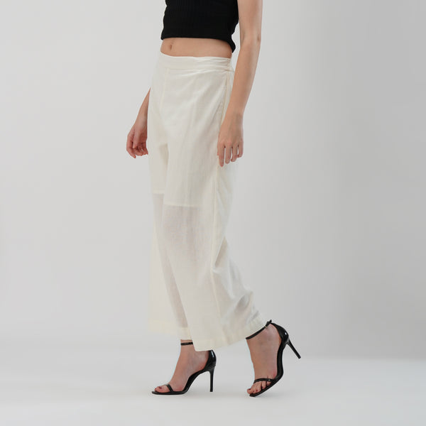 White Wide-Leg Pants