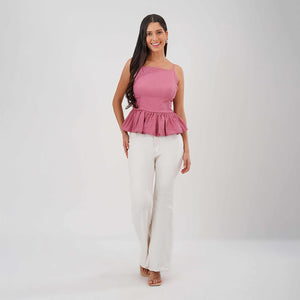 Peplum Strap Top (Blush)
