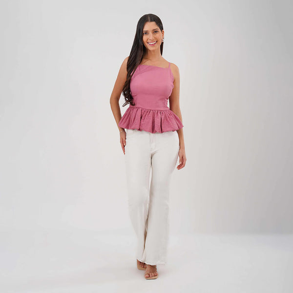 Peplum Strap Top (Blush)