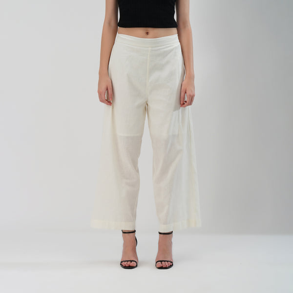 White Wide-Leg Pants