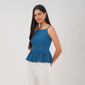 Peplum Strap Top (Blue)