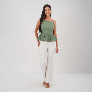 Peplum Strap Top (Green)