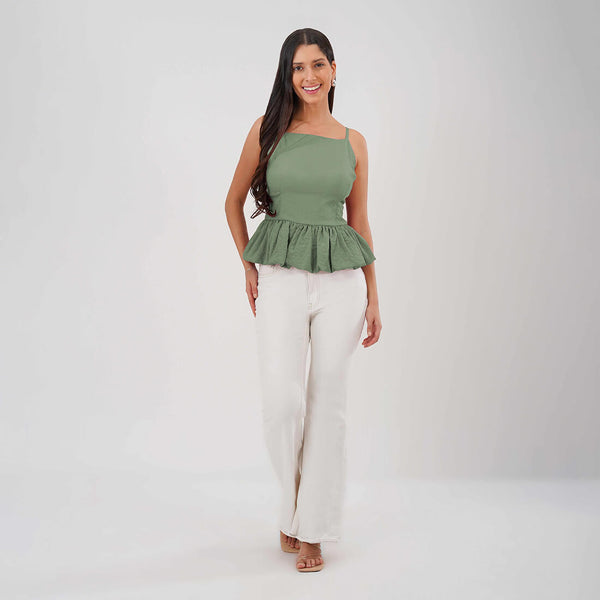 Peplum Strap Top (Green)