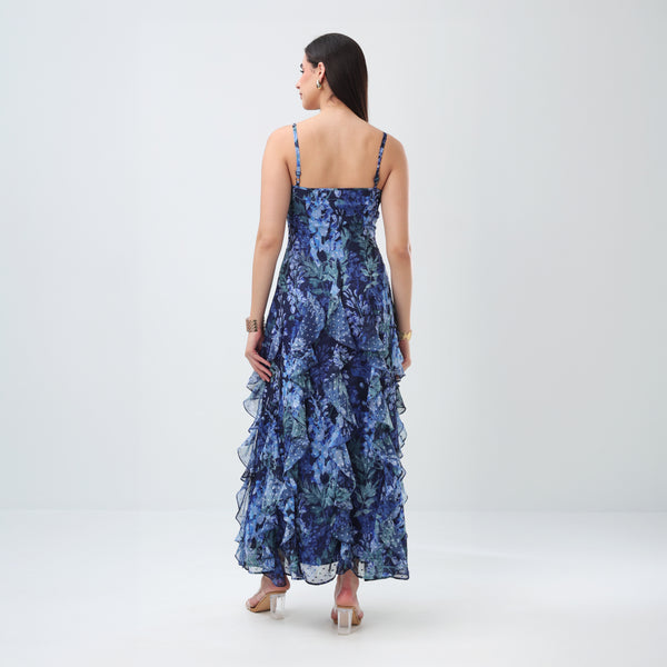 Ocean Bloom Ruffle Dress