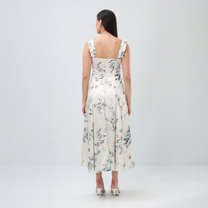 Ivory Blossom Midi Dress