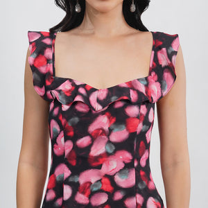 Midnight Petals Maxi Dress