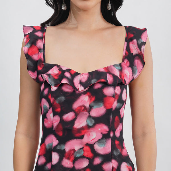 Midnight Petals Maxi Dress