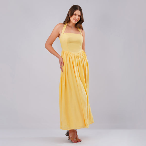Golden Hour Halter Dress