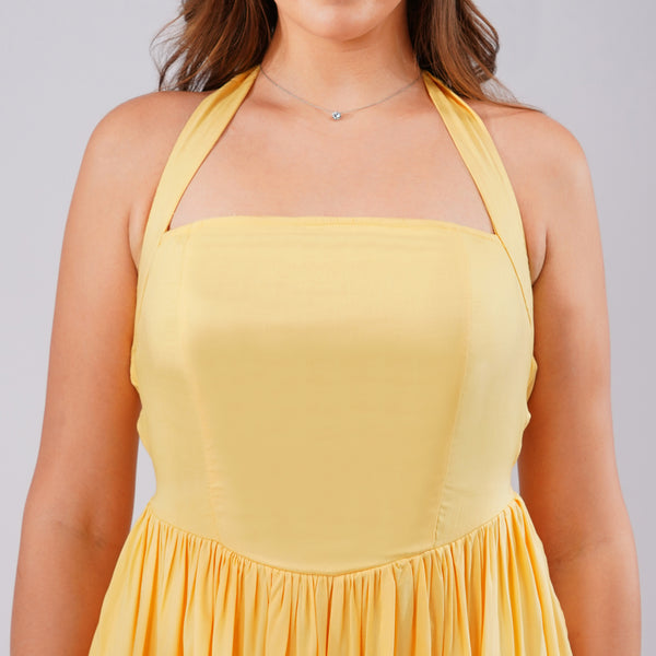 Golden Hour Halter Dress