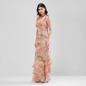 Blossom Layers Maxi Dress (Pastel floral)