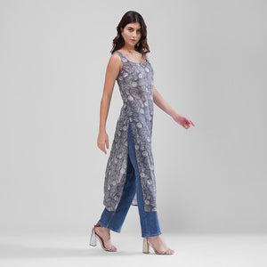 Indigo Bloom Longline Kurti
