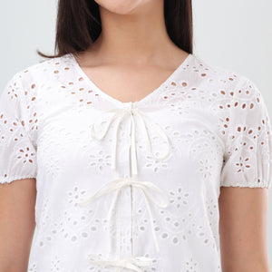 Eyelet Charm Top