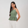 Peplum Strap Top (Green)