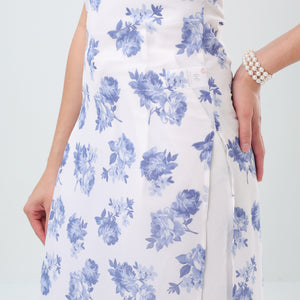 Sapphire Bloom Floral Kurti