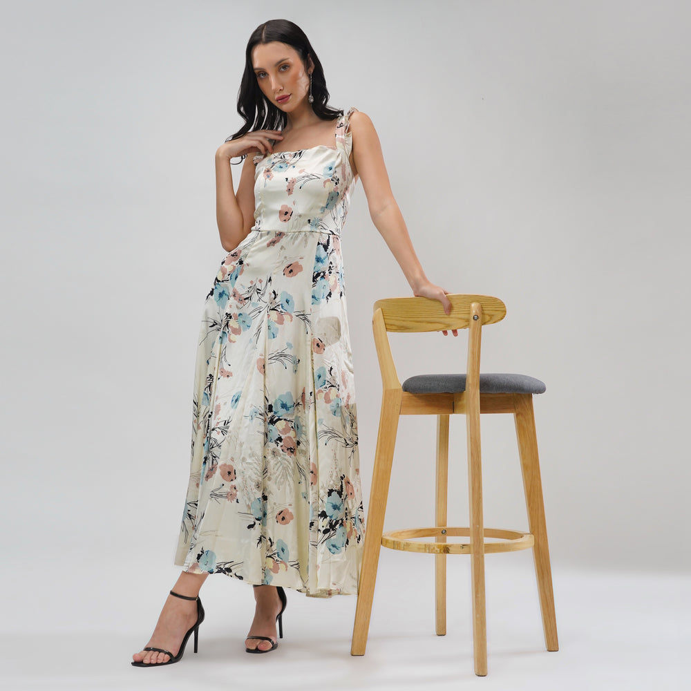 Ivory Blossom Midi Dress